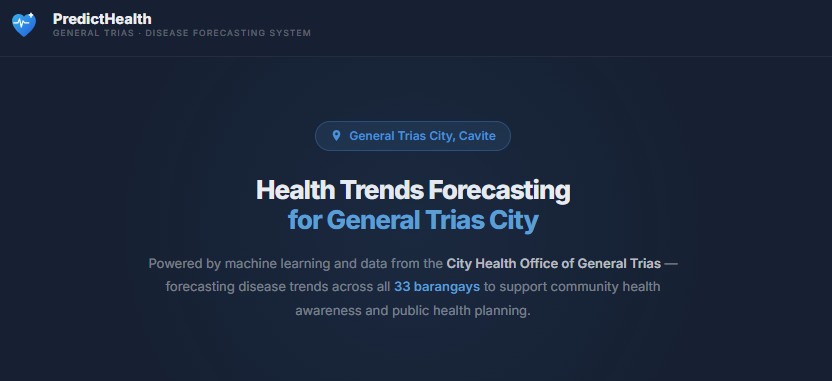 PredictHealth web app screenshot