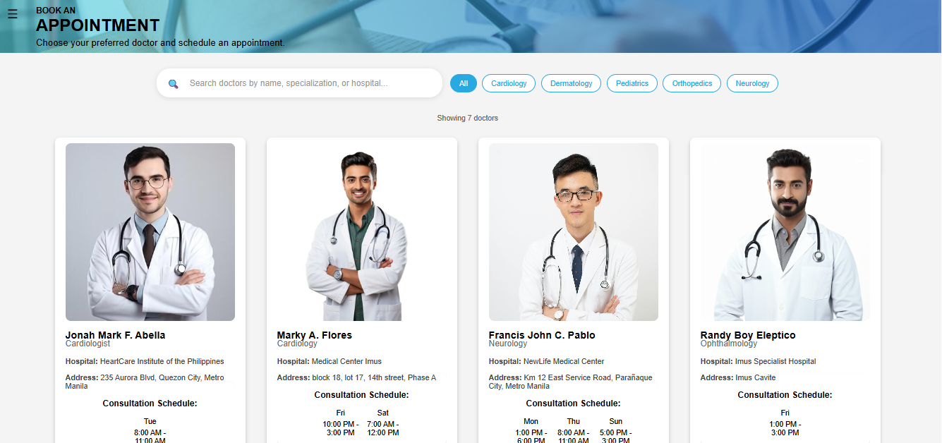Doctor Appointment Booking System screenshot